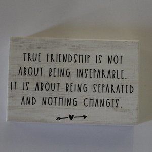 Sincere Surroundings “True Friendship” Wooden Block Sign‎